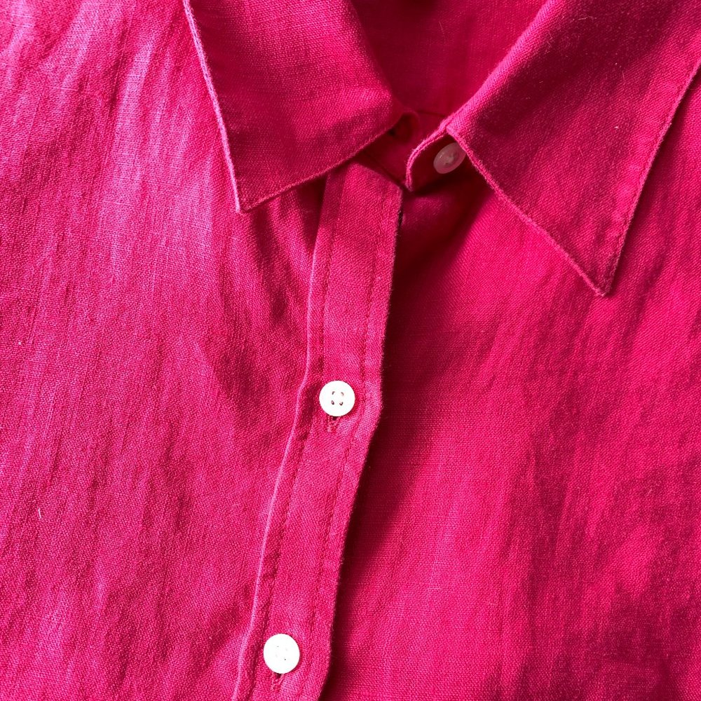 NWT Talbots women’s linen magenta button up shirt